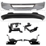 Replacement 6-Piece Kit, Front Bumper, Chrome, Includes (1) Bumper, (4) Bumper Bracket, and (1) Valance