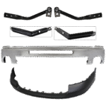 Replacement 6-Piece Kit, Front Bumper, Chrome, Includes (1) Bumper, (4) Bumper Bracket, and (1) Bumper Cover