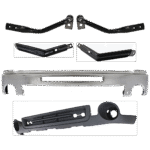 Replacement 6-Piece Kit, Front Bumper, Chrome, Includes (1) Bumper, (4) Bumper Bracket, and (1) Valance