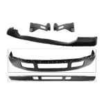 Replacement 5-Piece Kit, Front Bumper, For Models Without Fender Flare Holes, Painted Black, Includes (1) Bumper, (2) Bumper Bracket, (1) Bumper Cover, and (1) Valance