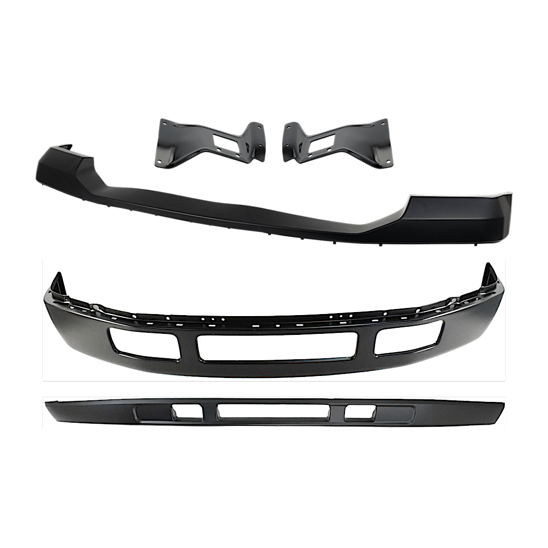 kit-071824-c278_1.png Replacement 5-Piece Kit, Front Bumper, For Models Without Fender Flare Holes, Painted Black, Includes (1) Bumper, (2) Bumper Bracket, (1) Bumper Cover, and (1) Valance - Image 1