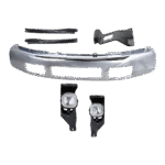 Replacement 6-Piece Kit, Front Bumper, Chrome, Includes (1) Bumper, (3) Bumper Bracket, and (2) Fog Light