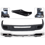 Replacement 5-Piece Kit, Front Bumper, Chrome, Includes (1) Bumper, (3) Bumper Bracket, and (1) Valance