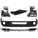 Replacement 5-Piece Kit, Front Bumper, Chrome, Includes (1) Bumper, (3) Bumper Bracket, and (1) Valance