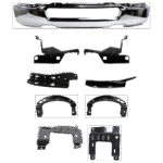 Replacement 9-Piece Kit, Front Bumper, Chrome, Includes (1) Bumper and (8) Bumper Bracket