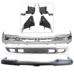 Replacement 7-Piece Kit, Front Bumper, Chrome, Includes (1) Bumper, (4) Bumper Bracket, (1) Bumper Cover, and (1) Valance