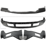 Replacement 4-Piece Kit, Front Bumper, For Models Without Fender Flare Holes, Painted Black, Includes (1) Bumper, (2) Bumper Bracket, and (1) Bumper Cover