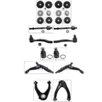 TrueDrive 12-Piece Kit Front, Driver and Passenger Side, Upper and Lower Control Arms, Includes (2) Ball Joint, (4) Control Arm, (2) Strut Mount Bushing, and (4) Tie Rod End
