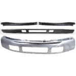 Replacement 4-Piece Kit Front Bumper, Chrome, Includes (1) Bumper, (2) Bumper Bracket, and (1) Valance