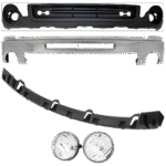 Replacement 5-Piece Kit Front Bumper, Chrome, Includes (1) Bumper, (1) Bumper Bracket, (2) Fog Light, and (1) Valance