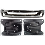 Replacement 3-Piece Kit Front Bumper, Chrome, Includes (1) Bumper and (2) Bumper Bracket