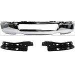 Replacement 3-Piece Kit Front Bumper, Chrome, Includes (1) Bumper and (2) Bumper Bracket