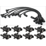 JC Whitney 16-Piece Kit Spark Plug Wire, Includes (8) Ignition Coil and (1) Spark Plug Wire
