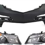 Replacement 3-Piece Kit, Driver and Passenger Side Halogen Headlight, Without bulb(s), For Models With Advance Package, OE Replacement, Includes (2) Headlight and (1) Bumper Cover