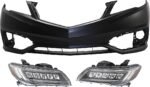 Replacement 3-Piece Kit Driver and Passenger Side LED Headlight, With bulb(s), OE Replacement, Includes (2) Headlight and (1) Bumper Cover