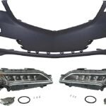 Replacement 3-Piece Kit Driver and Passenger Side LED Headlight, With bulb(s), OE Replacement, Includes (2) Headlight and (1) Bumper Cover