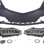 Replacement 3-Piece Kit Driver and Passenger Side LED Headlight, With bulb(s), OE Replacement, Includes (2) Headlight and (1) Bumper Cover