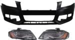 Replacement 3-Piece Kit Driver and Passenger Side HID/Xenon Headlight, Without bulb(s), OE Replacement, Includes (2) Headlight and (1) Bumper Cover