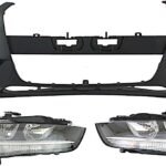 Replacement 3-Piece Kit, Front Primed Bumper Cover, Includes (1) Bumper Cover and (2) Headlight
