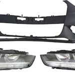 Replacement 3-Piece Kit Driver and Passenger Side Halogen Headlight, With bulb(s), OE Replacement, Includes (2) Headlight and (1) Bumper Cover