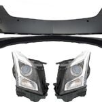 Replacement 3-Piece Kit, Driver and Passenger Side Halogen Headlight, With bulb(s), OE Replacement, Includes (2) Headlight and (1) Bumper Cover