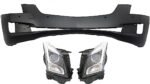 Replacement 3-Piece Kit, Driver and Passenger Side Halogen Headlight, With bulb(s), OE Replacement, Includes (2) Headlight and (1) Bumper Cover