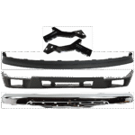 Replacement 5-Piece Kit, Front Bumper, Chrome, Includes (1) Bumper, (2) Bumper Bracket, (1) Bumper Cover, and (1) Valance