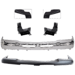 Replacement 6-Piece Kit, Front Bumper, Chrome, Includes (1) Bumper, (4) Bumper Bracket, and (1) Bumper Cover