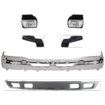 Replacement 6-Piece Kit, Front Bumper, Chrome, Includes (1) Bumper, (2) Bumper Bracket, (2) Fog Light, and (1) Valance