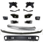 Replacement 13-Piece Kit, Front Bumper, Chrome, Includes (1) Bumper, (6) Bumper Bracket, (4) Bumper End, and (2) Valance