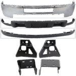 Replacement 7-Piece Kit, Front Bumper, Chrome, Includes (1) Bumper, (4) Bumper Bracket, and (2) Valance