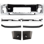 Replacement 7-Piece Kit, Front Bumper, Chrome, Includes (1) Bumper, (2) Bumper Bracket, (2) Bumper End, and (2) Bumper Trim