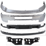 Replacement 6-Piece Kit, Front Bumper, Chrome, Includes (1) Bumper, (2) Bumper Bracket, (1) Bumper Trim, and (2) Valance