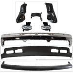 Replacement 8-Piece Kit, Front Bumper, Chrome, Includes (1) Bumper, (3) Bumper Bracket, (1) Bumper Trim, (2) Fog Light, and (1) Valance