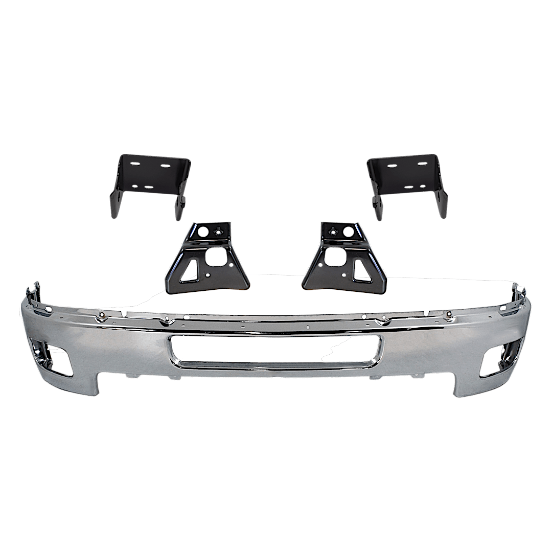 kit-072324-c291_1.png Replacement 5-Piece Kit, Front Bumper, Chrome, Includes (1) Bumper and (4) Bumper Bracket - Image 1