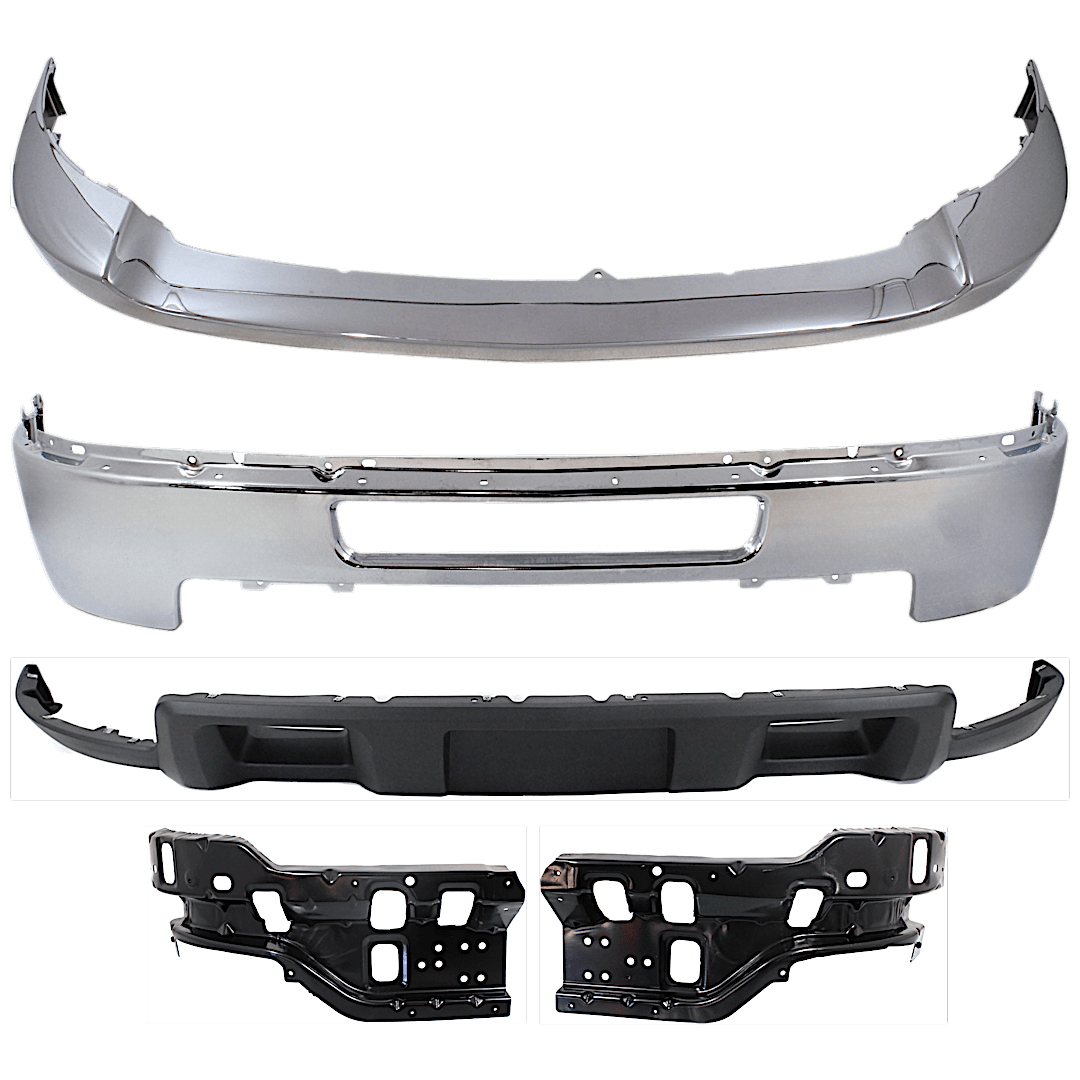 kit-072324-c292_1.png Replacement 5-Piece Kit, Front Bumper, Chrome, Includes (1) Bumper, (2) Bumper Bracket, (1) Bumper Trim, and (1) Valance - Image 1