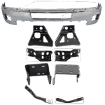 Replacement 9-Piece Kit, Front Bumper, Chrome, Includes (1) Bumper and (8) Bumper Bracket