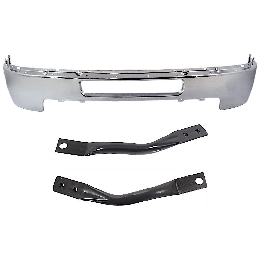 kit-072324-c620_1.png Replacement 3-Piece Kit, Front Bumper, Chrome, Includes (1) Bumper and (2) Bumper Bracket - Image 1
