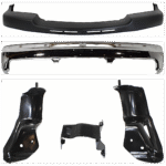 Replacement 5-Piece Kit, Front Bumper, Chrome, Includes (1) Bumper, (3) Bumper Bracket, and (1) Bumper Trim