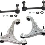 TrueDrive 4-Piece Kit Front, Driver and Passenger Side, Lower Control Arms, Includes (2) Control Arm and (2) Sway Bar Link