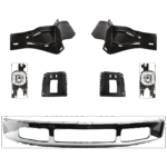 Replacement 7-Piece Kit, Front Bumper, Chrome, Includes (1) Bumper, (4) Bumper Bracket, and (2) Fog Light