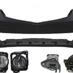 Replacement 5-Piece Kit, Front Primed Bumper Cover, Includes (2) Bumper Bracket, (1) Bumper Cover, and (2) Fog Light