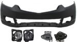Replacement 5-Piece Kit, Front Primed Bumper Cover, Includes (2) Bumper Bracket, (1) Bumper Cover, and (2) Fog Light