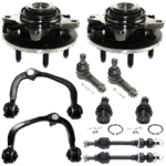 TrueDrive 10-Piece Kit Front Driver and Passenger Side, Upper and Lower, Outer Suspension Kit, Includes (2) Ball Joint, (2) Control Arm, (2) Sway Bar Link, (2) Tie Rod End, and (2) Wheel Hub