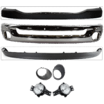 Replacement 7-Piece Kit, Bumper, Chrome, Includes (1) Bumper, (1) Bumper Cover, (2) Fog Light, (2) Fog Light Trim, and (1) Valance