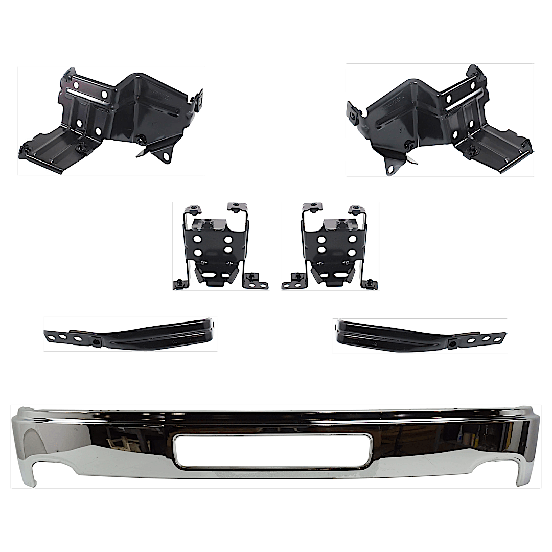 kit-072924-c1018_1.png Replacement 7-Piece Kit, Bumper, Chrome, Includes (1) Bumper and (6) Bumper Bracket - Image 1