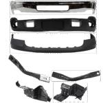 Replacement 7-Piece Kit, Bumper, Chrome, Includes (1) Bumper, (4) Bumper Bracket, (1) Bumper Cover, and (1) Valance