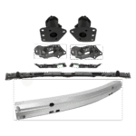 Replacement 8-Piece Kit Bumper Reinforcement, Aluminum, Includes (4) Bumper Bracket, (1) Bumper Reinforcement, and (3) Bumper Retainer