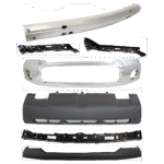 Replacement 7-Piece Kit, Bumper, Chrome, Includes (1) Bumper, (1) Bumper Cover, (1) Bumper Reinforcement, (3) Bumper Retainer, and (1) Valance