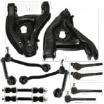 TrueDrive 10-Piece Kit Front, Driver and Passenger Side, Upper and Lower Control Arms, Includes (4) Control Arm, (2) Sway Bar Link, and (4) Tie Rod End
